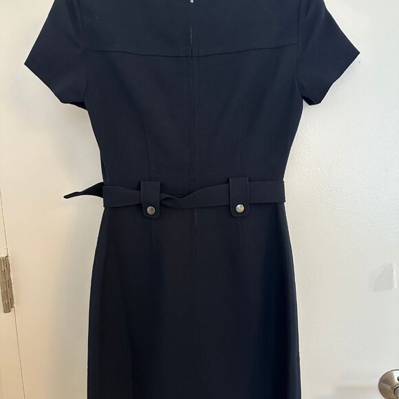 Club Monaco Belted Tailored Pocket Dress Navy Blue Size XS NEW - Picture 3 of 4